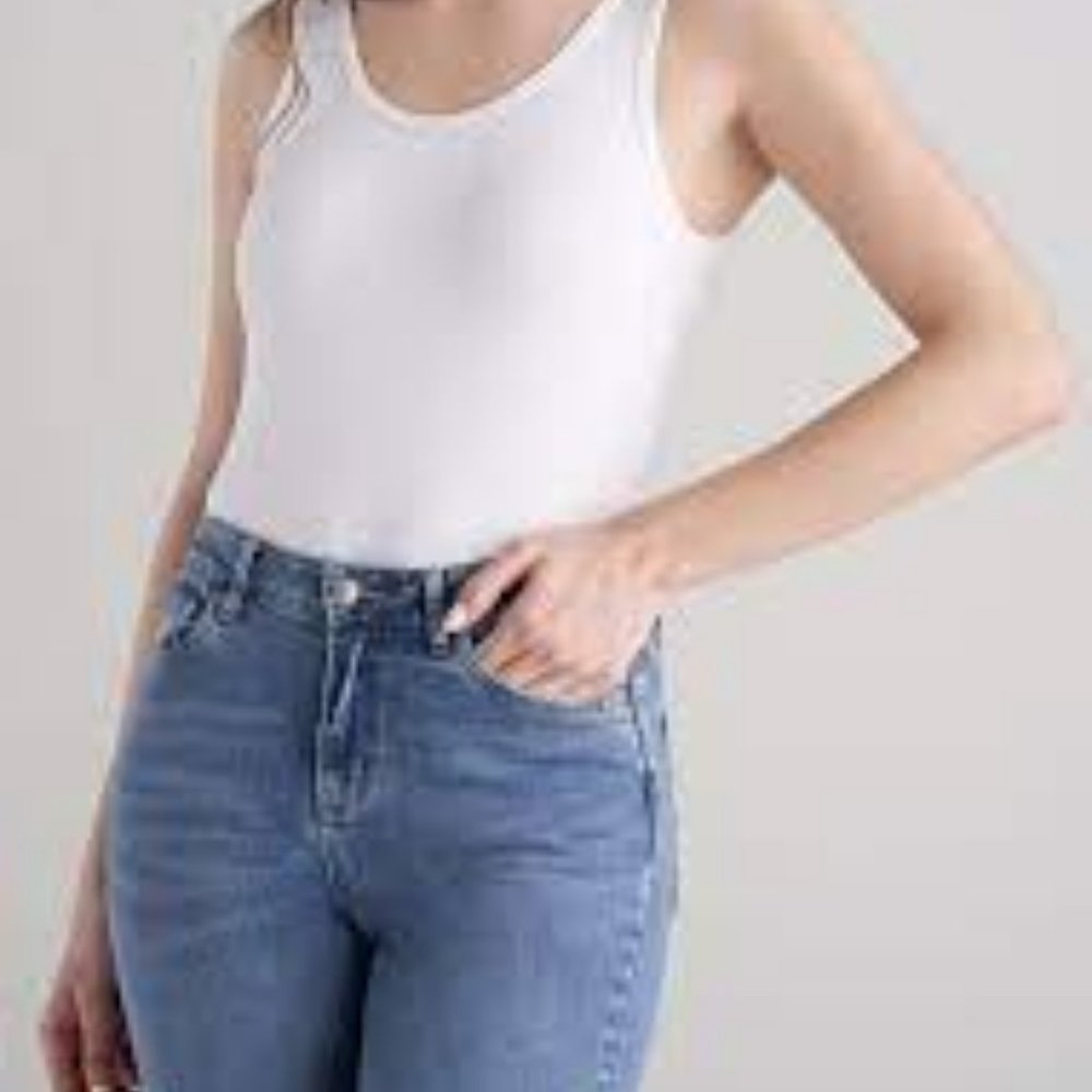 New American Tall JERSEY TANK IN WHITE - Size XL TALL